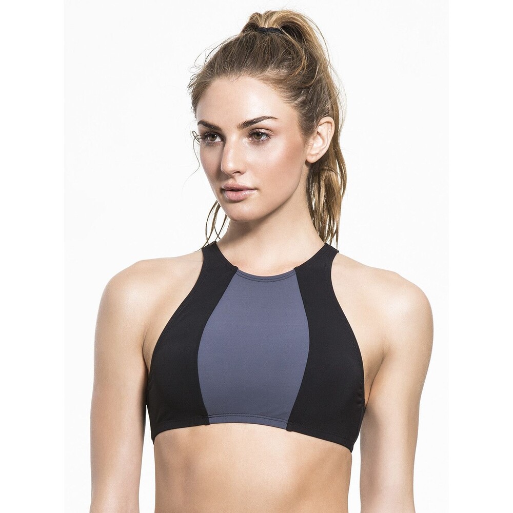 Flagpole Swim Women Celine Top Black Steel Bikini Top Sz M NWT 200